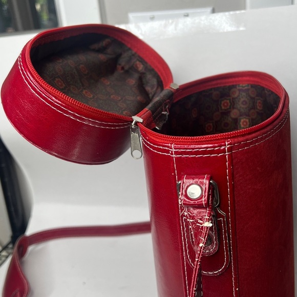 Givenchy Rare Vintage Red Large Tall Zip Around Bag - Picture 12 of 12